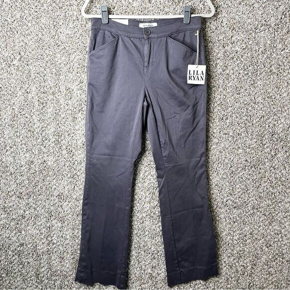 Lila Ryan Pants Women’s 4P Grey Irongate Brushed Sateen Jeanette Bootcut NWT - Picture 1 of 9